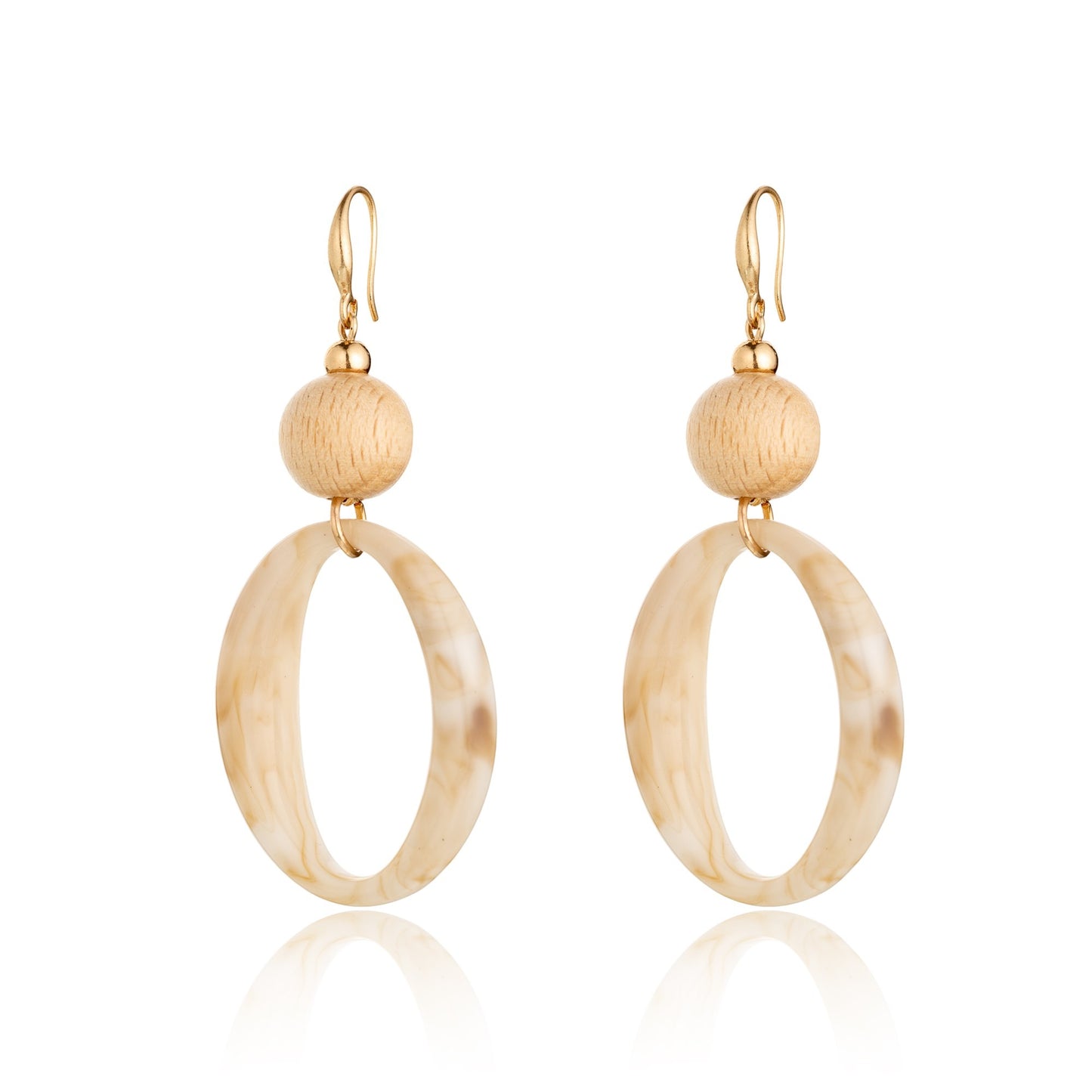 Marbled Lightweight Resin Hoop Earrings