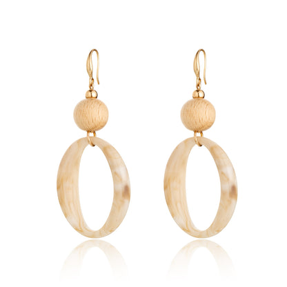 Marbled Lightweight Resin Hoop Earrings