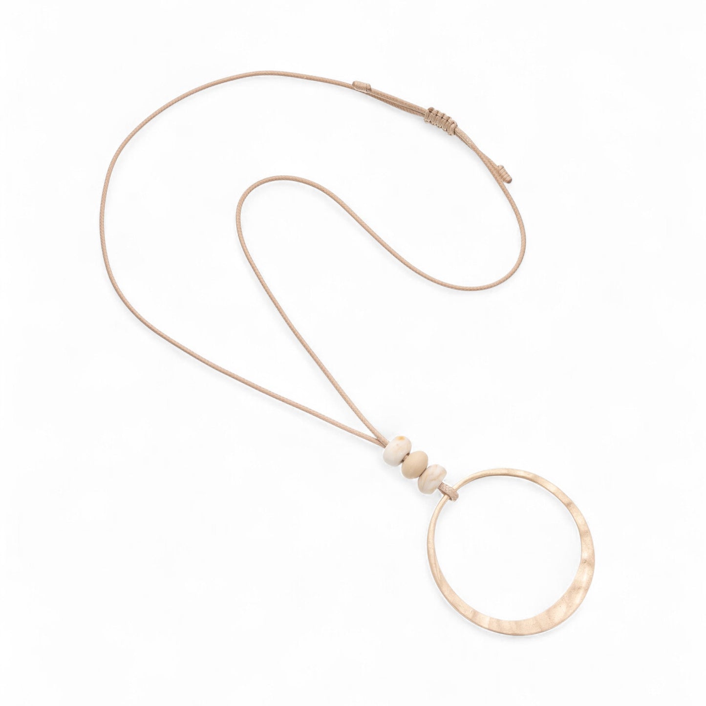 18K Hammered Gold & Bead Necklace