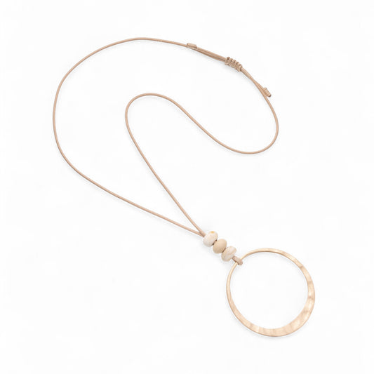18K Hammered Gold & Bead Necklace