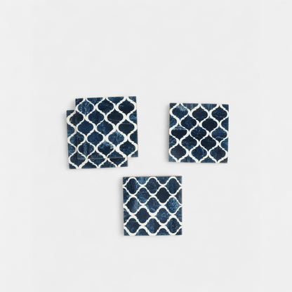 Lattice Pattern Wooden Coasters (Set of 4)