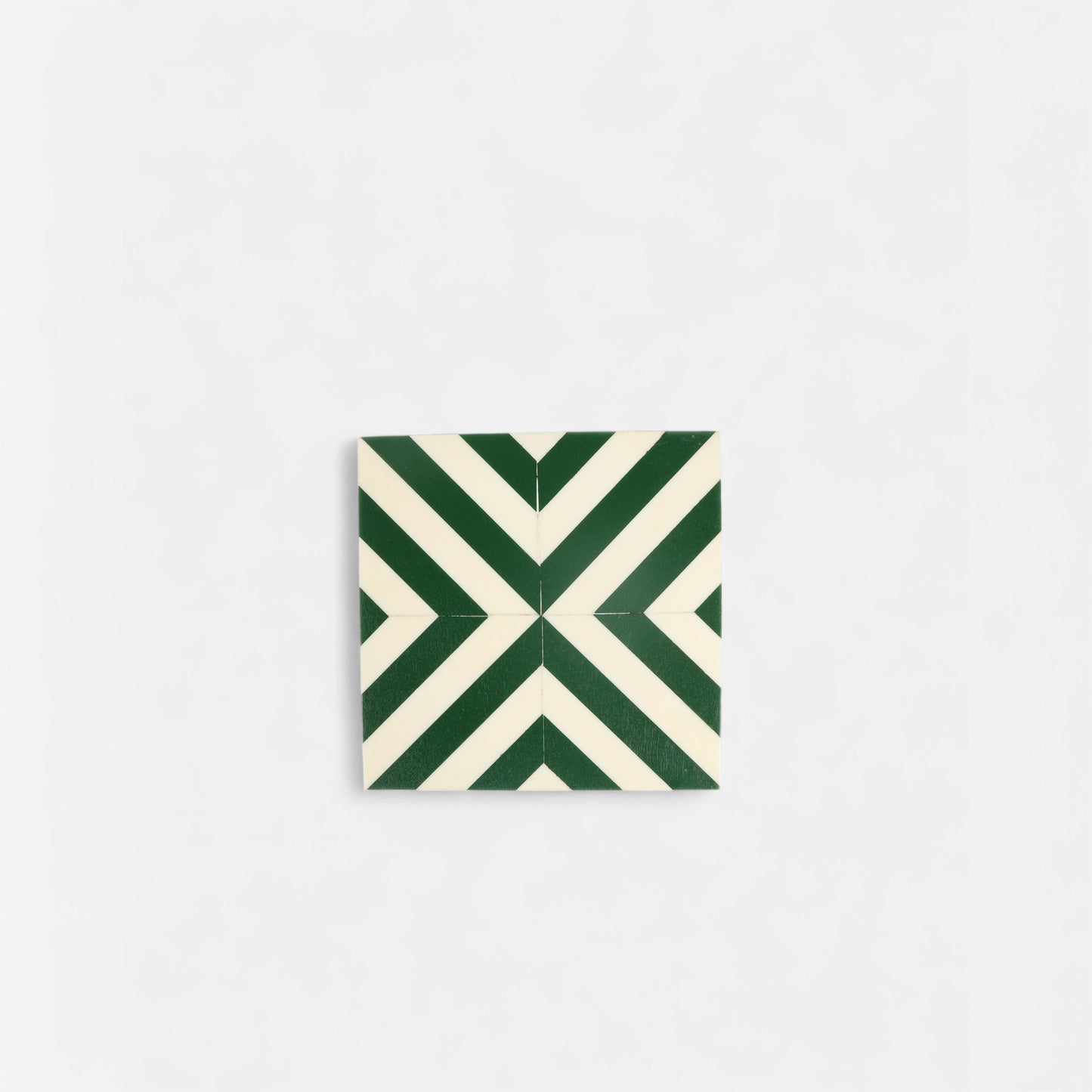 Green Geometric Resin Coasters (Set of 4)