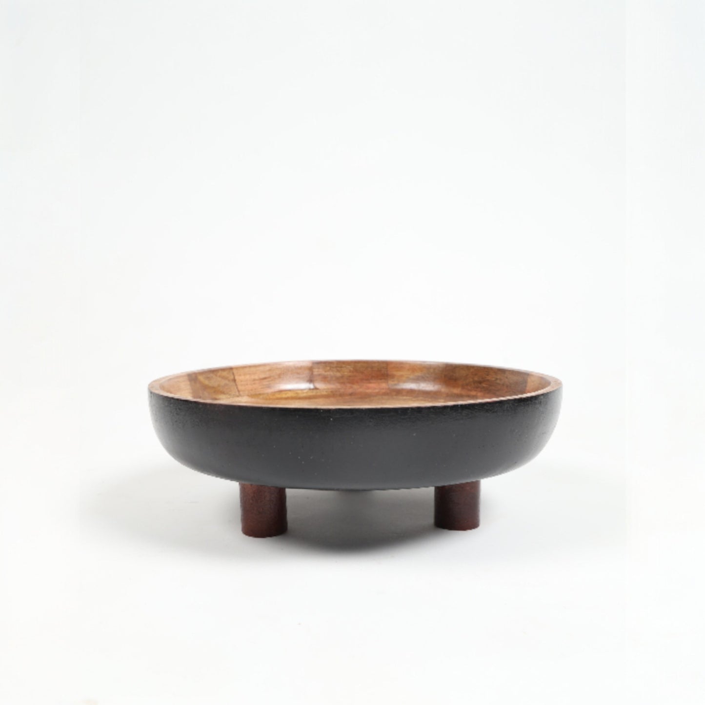Artisan-made Mango Wood Footed Salad Bowl