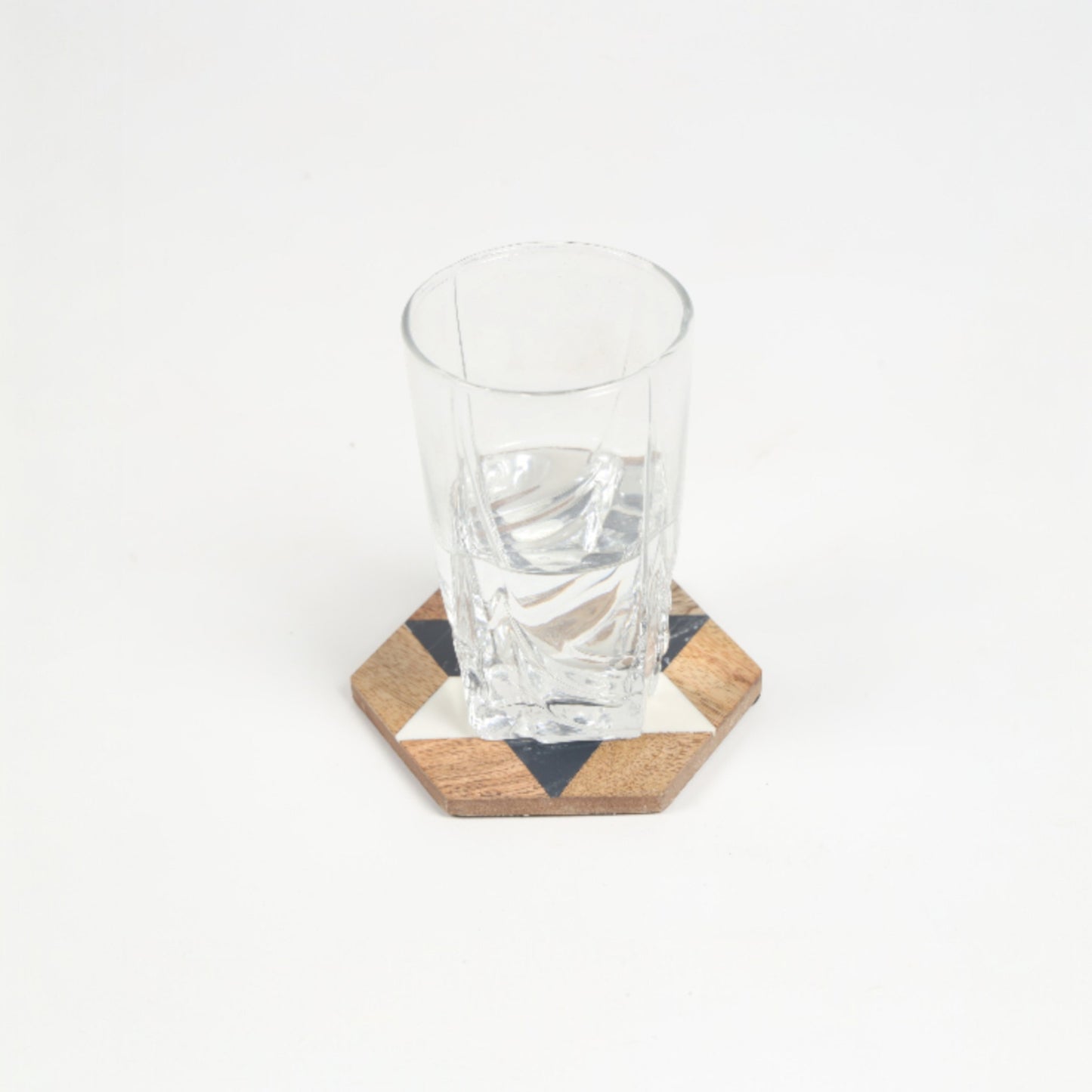 Handcrafted Hexagonal Wood and Resin Coasters (Set of 4)