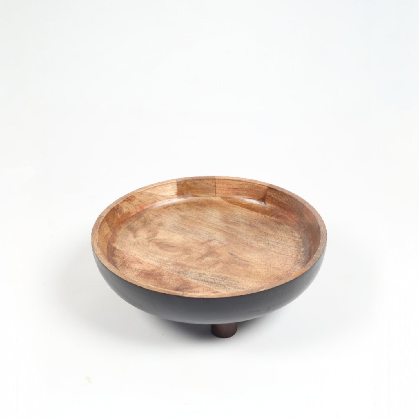 Artisan-made Mango Wood Footed Salad Bowl
