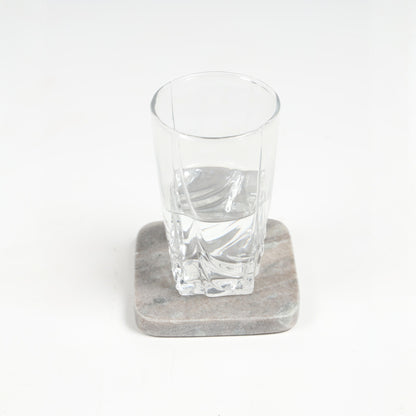 Natural Marble Coasters with Soft Veining (Set of 4)