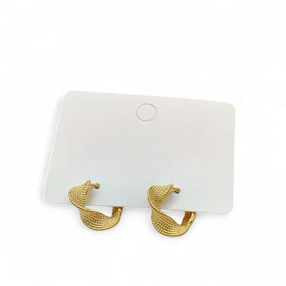 18K Gold-Layered Textured Twist Hoop Earrings